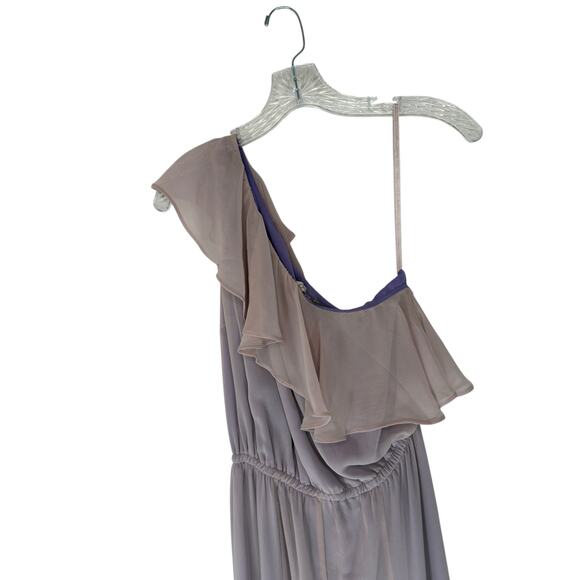Eva Mendes Dress Purple One Shoulder Fairy Whimsical Flowy Long Maxi Medium - Picture 6 of 13